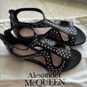 Alexander McQueen Black Studded Women's Sandals